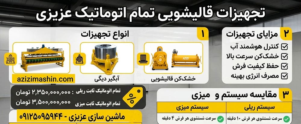 راهنمای خرید تجهیزات قالیشویی تمام اتوماتیک در ایران